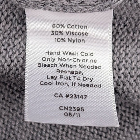 Petite Large Talbots Grey Silver Studded Cardigan Sweater Knit Zip Front Closure - Picture 13 of 13